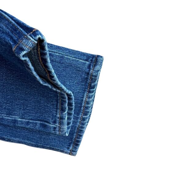 Kirkland Signature High Rise Straight Leg Jeans 10 Dark Wash Mom Jeans Whiskered - Picture 3 of 6